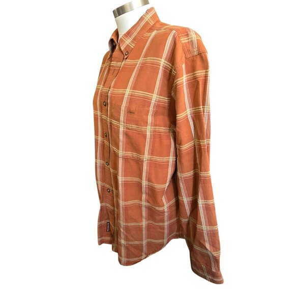 The Territory Ahead Orange Plaid Button-Down Shirt Womans Large Cotton CM2098 - Picture 6 of 12